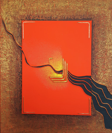 Linee di attraversamento.   (acrilico -tecn. mista su tela mis.cm.50x60)  2024